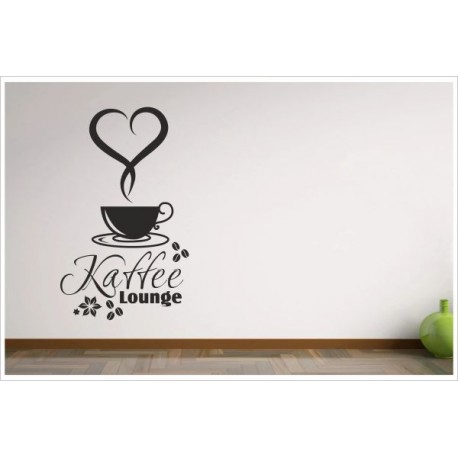 Kaffee Küche Esszimmer Coffee Lounge Tasse Herz Blumen Dekor Aufkleber Dekor Wandtattoo Wandaufkleber