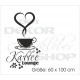 Kaffee Küche Esszimmer Coffee Lounge Tasse Herz Blumen Dekor Aufkleber Dekor Wandtattoo Wandaufkleber