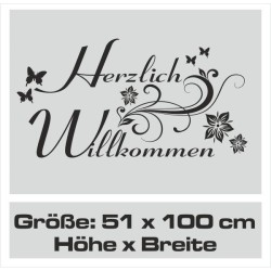 Wandaufkleber Wandtattoo Aufkleber Wand Herzlich Willkommen Schriftzug Tattoo Sprachen Herz Dekor Welcome Zuhause Home Sweet