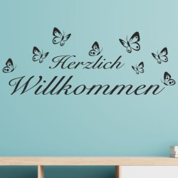 Wandaufkleber Wandtattoo Aufkleber Wand Herzlich Willkommen Schriftzug Tattoo Sprachen Herz Dekor Welcome Zuhause Home Sweet