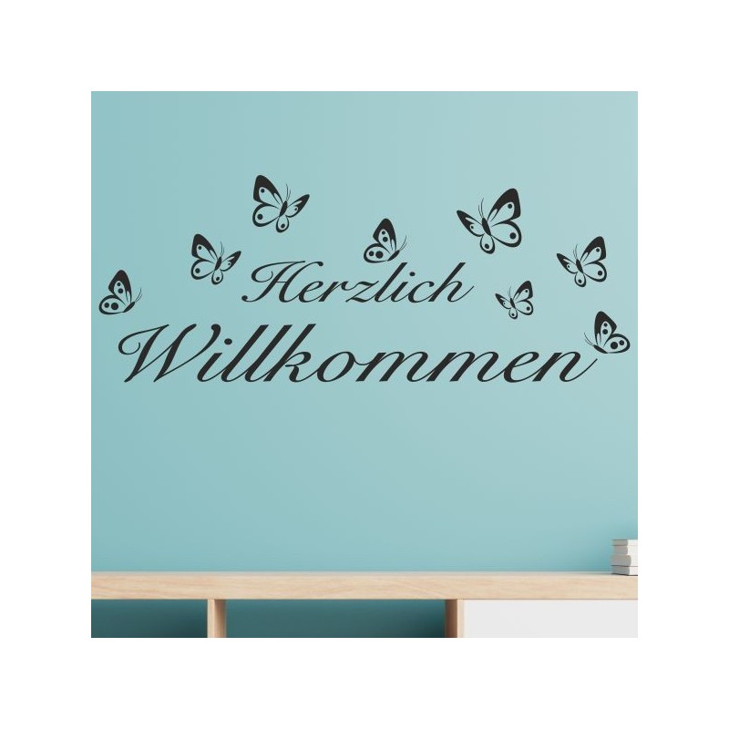 Wandaufkleber Wandtattoo Aufkleber Wand Herzlich Willkommen Schriftzug Tattoo Sprachen Herz Dekor Welcome Zuhause Home Sweet