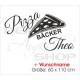 Pizza Bäcker Küche Esszimmer Pizza Tattoo + WUNSCHNAME Aufkleber Dekor Wandtattoo Wandaufkleber