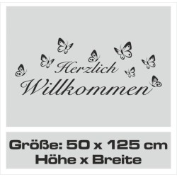 Wandaufkleber Wandtattoo Aufkleber Wand Herzlich Willkommen Schriftzug Tattoo Sprachen Herz Dekor Welcome Zuhause Home Sweet