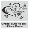 Wandaufkleber Wandtattoo Aufkleber Wand Herzlich Willkommen Schriftzug Tattoo Sprachen Herz Dekor Welcome Zuhause Home Sweet