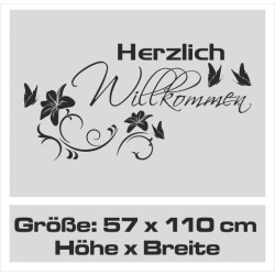 Wandaufkleber Wandtattoo Aufkleber Wand Herzlich Willkommen Schriftzug Tattoo Sprachen Herz Dekor Welcome Zuhause Home Sweet