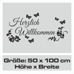 Wandaufkleber Wandtattoo Aufkleber Wand Herzlich Willkommen Schriftzug Tattoo Sprachen Herz Dekor Welcome Zuhause Home Sweet