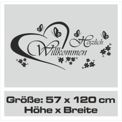 Wandaufkleber Wandtattoo Aufkleber Wand Herzlich Willkommen Schriftzug Tattoo Sprachen Herz Dekor Welcome Zuhause Home Sweet