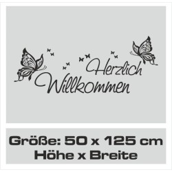 Wandaufkleber Wandtattoo Aufkleber Wand Herzlich Willkommen Schriftzug Tattoo Sprachen Herz Dekor Welcome Zuhause Home Sweet