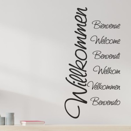 Wandaufkleber Wandtattoo Aufkleber Wand Herzlich Willkommen Schriftzug Tattoo Sprachen Herz Dekor Welcome Zuhause Home Sweet