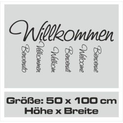 Wandaufkleber Wandtattoo Aufkleber Wand Herzlich Willkommen Schriftzug Tattoo Sprachen Herz Dekor Welcome Zuhause Home Sweet