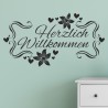 Wandaufkleber Wandtattoo Aufkleber Wand Herzlich Willkommen Schriftzug Tattoo Sprachen Herz Dekor Welcome Zuhause Home Sweet