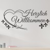 Wandaufkleber Wandtattoo Aufkleber Wand Herzlich Willkommen Schriftzug Tattoo Sprachen Herz Dekor Welcome Zuhause Home Sweet