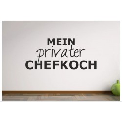 Küche Esszimmer "Mein privater CHEFKOCH" Aufkleber Dekor Wandtattoo Wandaufkleber