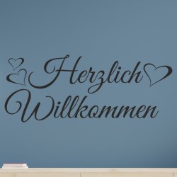 Wandaufkleber Wandtattoo Aufkleber Wand Herzlich Willkommen Schriftzug Tattoo Sprachen Herz Dekor Welcome Zuhause Home Sweet