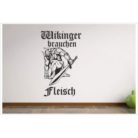 Küche Esszimmer Wikinger brauchen FLEISCH Dekor Aufkleber Dekor Wandtattoo Wandaufkleber