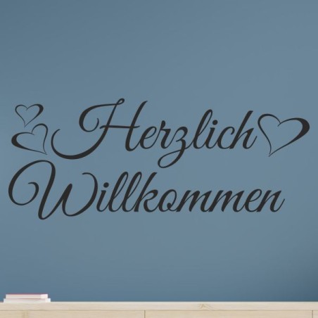 Wandaufkleber Wandtattoo Aufkleber Wand Herzlich Willkommen Schriftzug Tattoo Sprachen Herz Dekor Welcome Zuhause Home Sweet