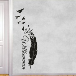 Wandaufkleber Wandtattoo Aufkleber Wand Herzlich Willkommen Schriftzug Tattoo Sprachen Herz Dekor Welcome Zuhause Home Sweet
