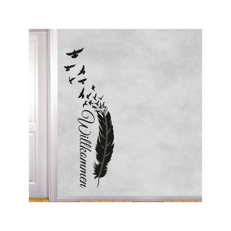 Wandaufkleber Wandtattoo Aufkleber Wand Herzlich Willkommen Schriftzug Tattoo Sprachen Herz Dekor Welcome Zuhause Home Sweet