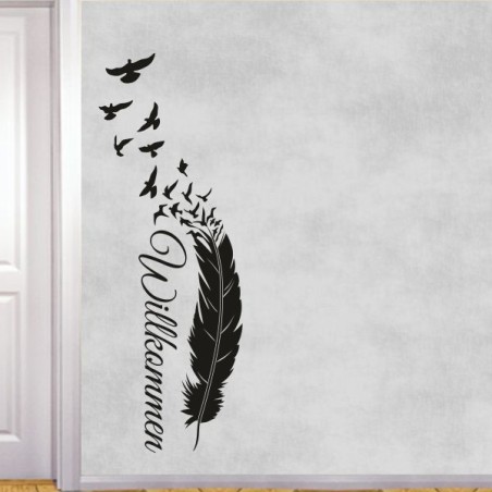 Wandaufkleber Wandtattoo Aufkleber Wand Herzlich Willkommen Schriftzug Tattoo Sprachen Herz Dekor Welcome Zuhause Home Sweet