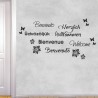 Wandaufkleber Wandtattoo Aufkleber Wand Herzlich Willkommen Schriftzug Tattoo Sprachen Herz Dekor Welcome Zuhause Home Sweet
