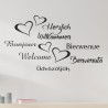 Wandaufkleber Wandtattoo Aufkleber Wand Herzlich Willkommen Schriftzug Tattoo Sprachen Herz Dekor Welcome Zuhause Home Sweet