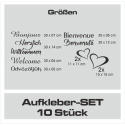 Wandaufkleber Wandtattoo Aufkleber Wand Herzlich Willkommen Schriftzug Tattoo Sprachen Herz Dekor Welcome Zuhause Home Sweet