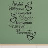 Wandaufkleber Wandtattoo Aufkleber Wand Herzlich Willkommen Schriftzug Tattoo Sprachen Herz Dekor Welcome Zuhause Home Sweet