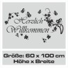 Wandaufkleber Wandtattoo Aufkleber Wand Herzlich Willkommen Schriftzug Tattoo Sprachen Herz Dekor Welcome Zuhause Home Sweet