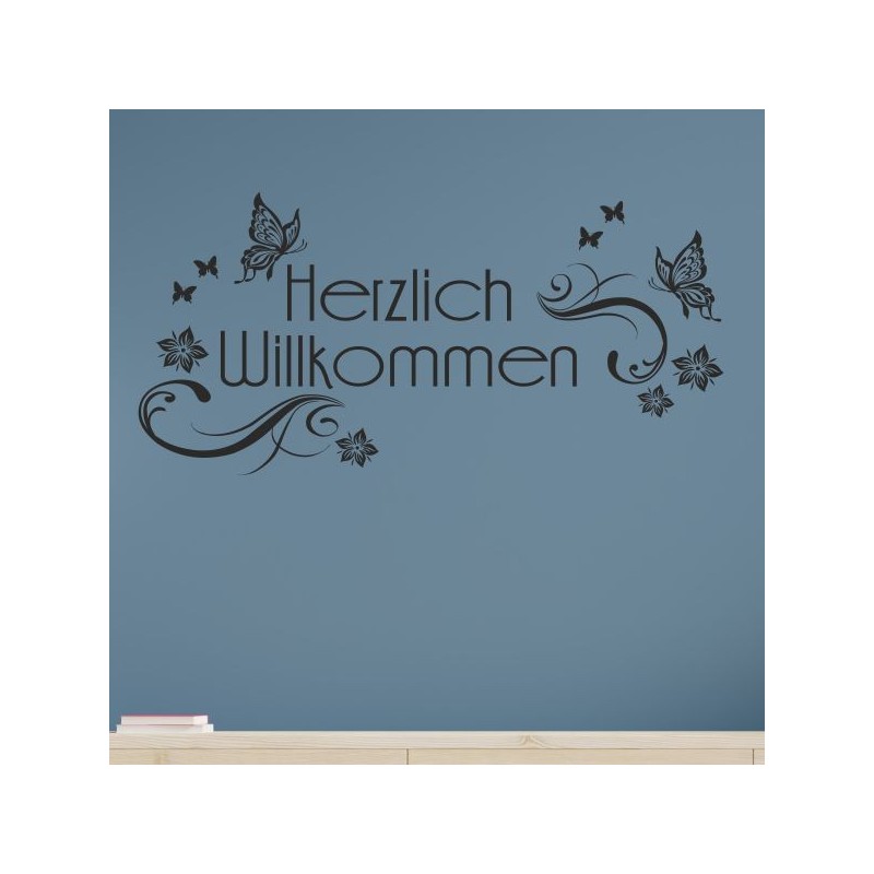 Wandaufkleber Wandtattoo Aufkleber Wand Herzlich Willkommen Schriftzug Tattoo Sprachen Herz Dekor Welcome Zuhause Home Sweet