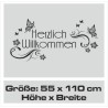 Wandaufkleber Wandtattoo Aufkleber Wand Herzlich Willkommen Schriftzug Tattoo Sprachen Herz Dekor Welcome Zuhause Home Sweet