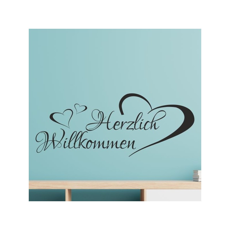 Wandaufkleber Wandtattoo Aufkleber Wand Herzlich Willkommen Schriftzug Tattoo Sprachen Herz Dekor Welcome Zuhause Home Sweet