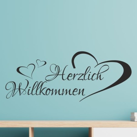 Wandaufkleber Wandtattoo Aufkleber Wand Herzlich Willkommen Schriftzug Tattoo Sprachen Herz Dekor Welcome Zuhause Home Sweet