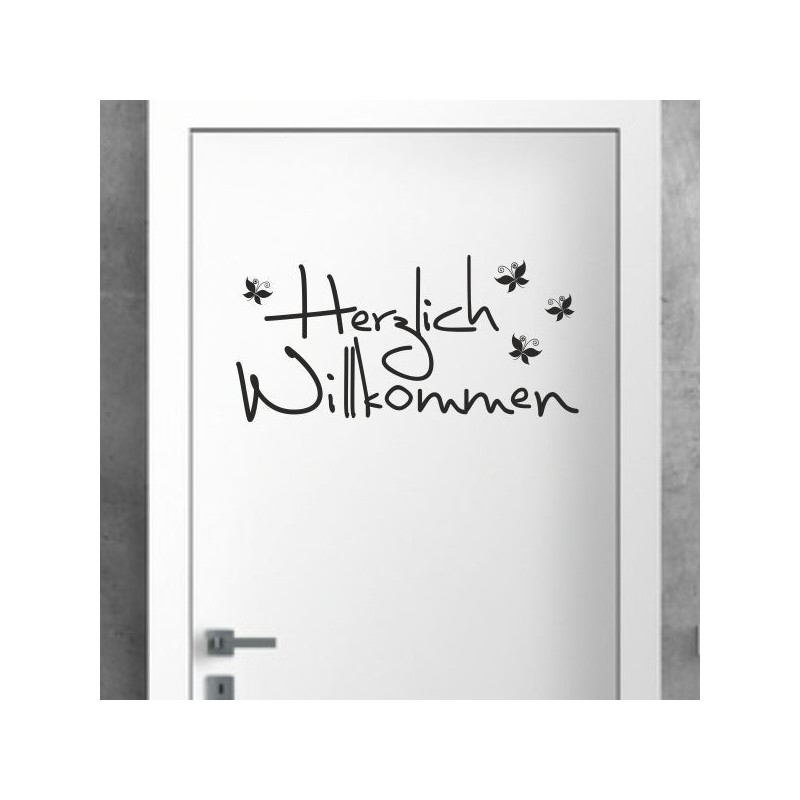 Wandaufkleber Wandtattoo Aufkleber Wand Herzlich Willkommen Schriftzug Tattoo Sprachen Herz Dekor Welcome Zuhause Home Sweet