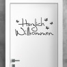 Wandaufkleber Wandtattoo Aufkleber Wand Herzlich Willkommen Schriftzug Tattoo Sprachen Herz Dekor Welcome Zuhause Home Sweet