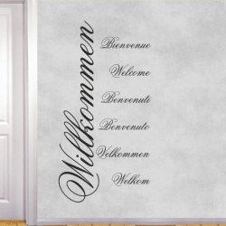 Wandaufkleber Wandtattoo Aufkleber Wand Herzlich Willkommen Schriftzug Tattoo Sprachen Herz Dekor Welcome Zuhause Home Sweet