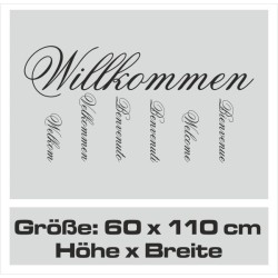 Wandaufkleber Wandtattoo Aufkleber Wand Herzlich Willkommen Schriftzug Tattoo Sprachen Herz Dekor Welcome Zuhause Home Sweet