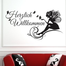 Wandaufkleber Wandtattoo Aufkleber Wand Herzlich Willkommen Schriftzug Tattoo Sprachen Herz Dekor Welcome Zuhause Home Sweet