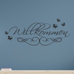 Wandaufkleber Wandtattoo Aufkleber Wand Herzlich Willkommen Schriftzug Tattoo Sprachen Herz Dekor Welcome Zuhause Home Sweet