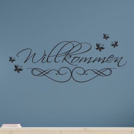 Wandaufkleber Wandtattoo Aufkleber Wand Herzlich Willkommen Schriftzug Tattoo Sprachen Herz Dekor Welcome Zuhause Home Sweet