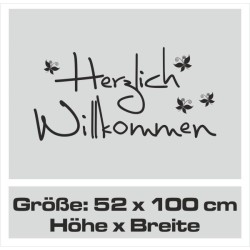 Wandaufkleber Wandtattoo Aufkleber Wand Herzlich Willkommen Schriftzug Tattoo Sprachen Herz Dekor Welcome Zuhause Home Sweet
