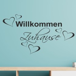 Wandaufkleber Wandtattoo Aufkleber Wand Herzlich Willkommen Schriftzug Tattoo Sprachen Herz Dekor Welcome Zuhause Home Sweet