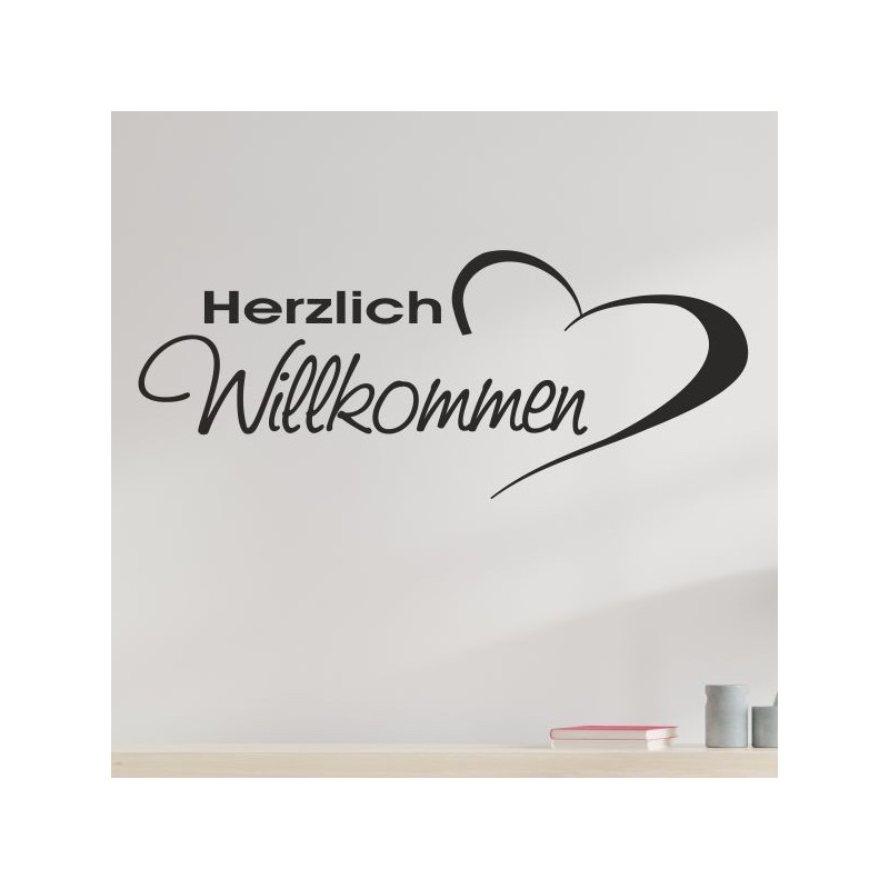 Wandaufkleber Wandtattoo Aufkleber Wand Herzlich Willkommen Schriftzug Tattoo Sprachen Herz Dekor Welcome Zuhause Home Sweet
