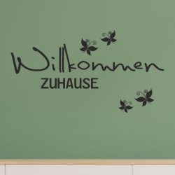 Wandaufkleber Wandtattoo Aufkleber Wand Herzlich Willkommen Schriftzug Tattoo Sprachen Herz Dekor Welcome Zuhause Home Sweet