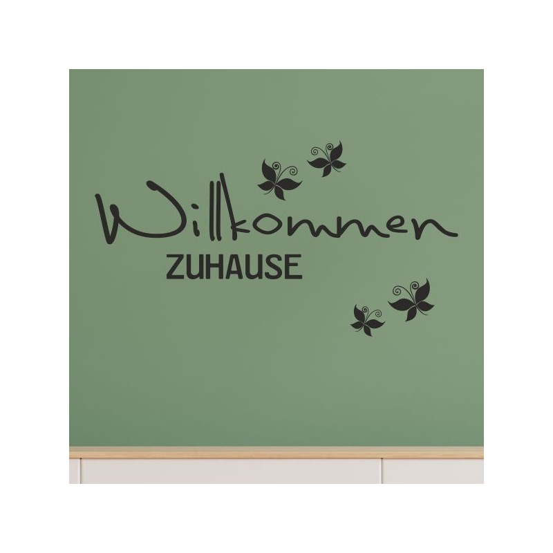 Wandaufkleber Wandtattoo Aufkleber Wand Herzlich Willkommen Schriftzug Tattoo Sprachen Herz Dekor Welcome Zuhause Home Sweet