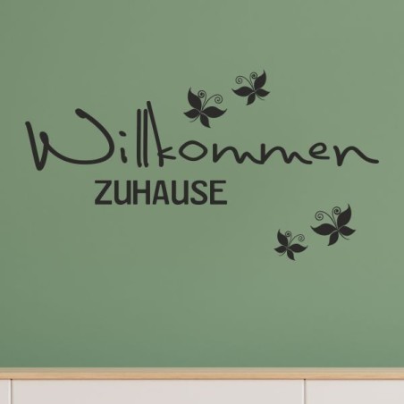 Wandaufkleber Wandtattoo Aufkleber Wand Herzlich Willkommen Schriftzug Tattoo Sprachen Herz Dekor Welcome Zuhause Home Sweet
