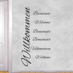 Wandaufkleber Wandtattoo Aufkleber Wand Herzlich Willkommen Schriftzug Tattoo Sprachen Herz Dekor Welcome Zuhause Home Sweet