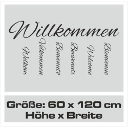 Wandaufkleber Wandtattoo Aufkleber Wand Herzlich Willkommen Schriftzug Tattoo Sprachen Herz Dekor Welcome Zuhause Home Sweet