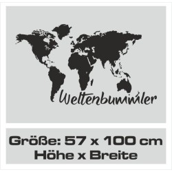 Wandaufkleber Wandtattoo Aufkleber Wand Tattoo Landschaft Berge Alpen Weg Kompass Hirsch Geweih Panorama Wandern Globus Biker