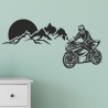 Wandaufkleber Wandtattoo Aufkleber Wand Tattoo Landschaft Berge Alpen Weg Kompass Hirsch Geweih Panorama Wandern Globus Biker