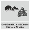 Wandaufkleber Wandtattoo Aufkleber Wand Tattoo Landschaft Berge Alpen Weg Kompass Hirsch Geweih Panorama Wandern Globus Biker